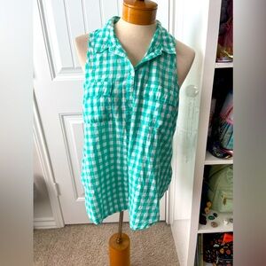 Aerie button up sleeveless blouse